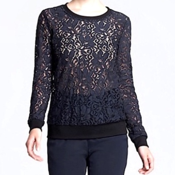 Theory Jaidyn Sheer Lace Top - Picture 1 of 9